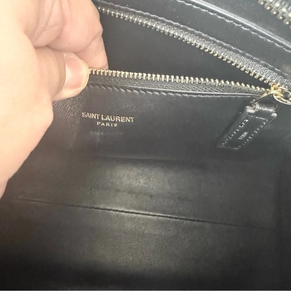 YSL Baby Cabas Black Leather Bag